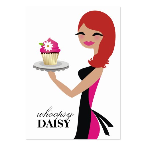 311 Daisy the Cupcake Cutie Red Business Card Template