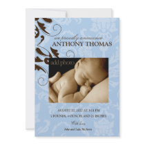 311-Damask Baby Boy Invite