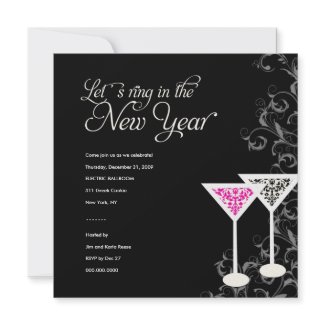 311-Damask Glass | New Years Eve invitation