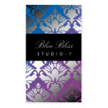 311-Damask Shimmer Blue Bliss Business Card Template