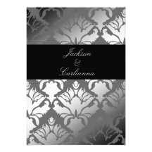 311-Damask Shimmer Gray Storm Invite