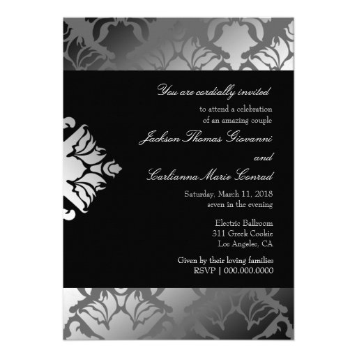 311-Damask Shimmer Gray Storm Invite