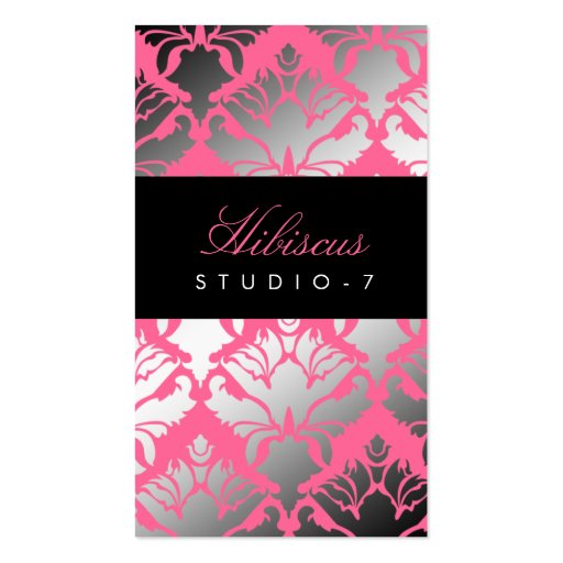 311 Damask Shimmer Hibiscus Business Card Template (front side)