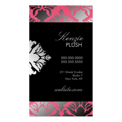 311 Damask Shimmer Passion Pink Program Business Card (back side)