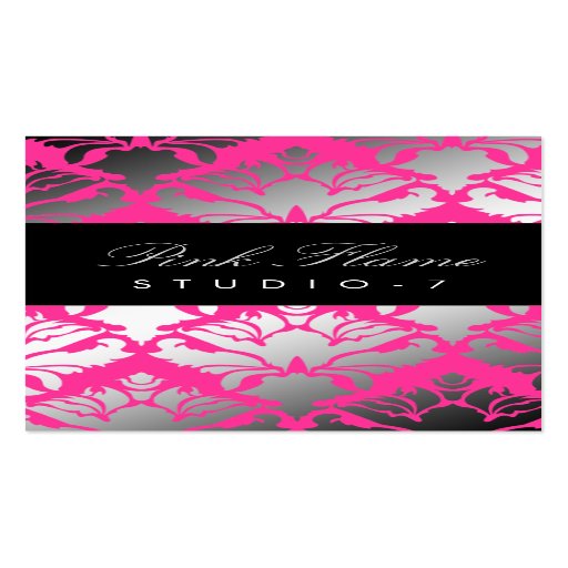 311-Damask Shimmer Pink Flame Business Cards