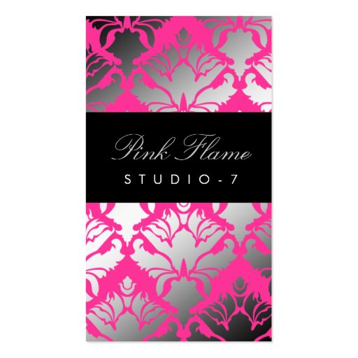311 Damask Shimmer Pink Flame Plain Back Business Card Templates