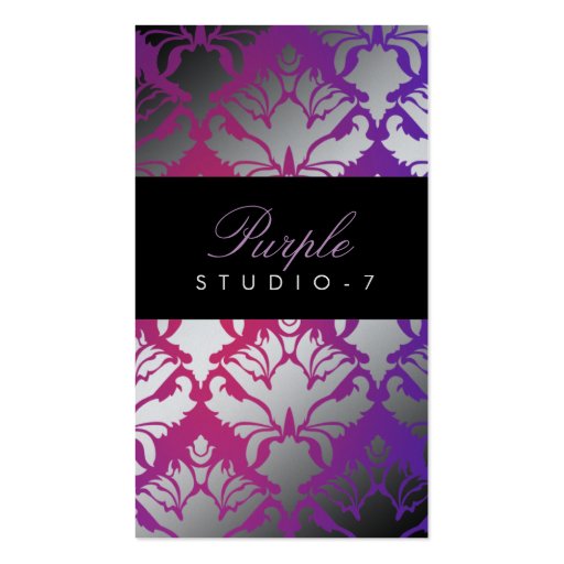311 Damask Shimmer Purple Radiance Program Business Card Template (front side)