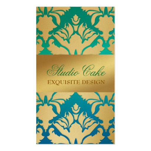 311 Damask Shimmer Tropical Blue Fade Business Card Templates (front side)
