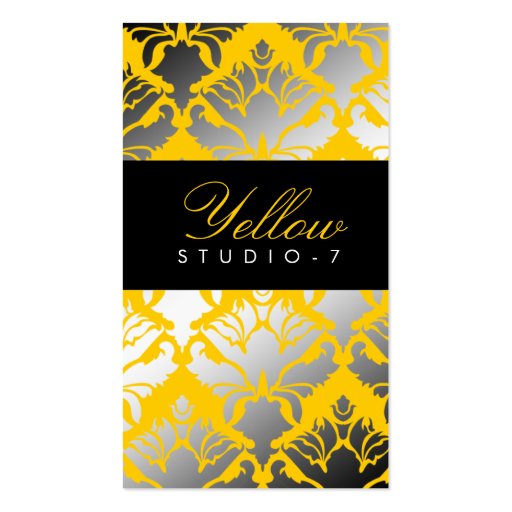 311-Damask Shimmer Yellow Jacket Business Card (front side)