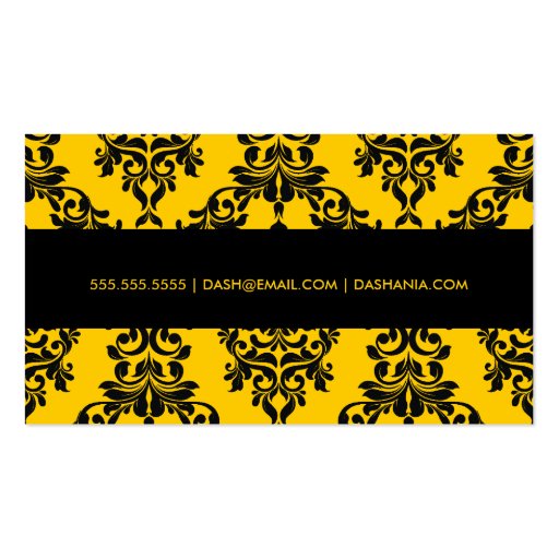 311-Dashing Damask | Bee Business Card Template (back side)