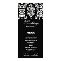 311 Dashing Damask Black White Full Color Rack Card