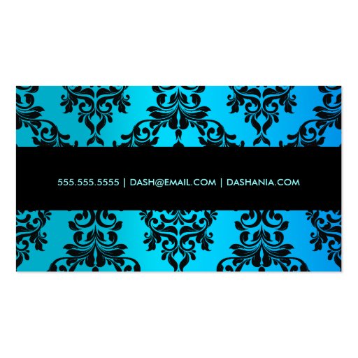 311 Dashing Damask Blue Tropical Fade Business Card Templates (back side)