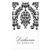 311-Dashing Damask | Ebony & Ivory Business Card
