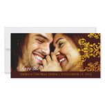 311 Dashing Damask Fresh Orange Yellow Save Date Photo Cards