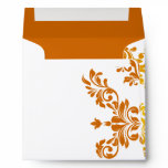 311 Dashing Damask Fresh Orange Yellow Square Envelopes
