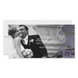 311 Dashing Damask | Hydrangea Purple Thank You Custom Photo Card