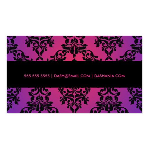 311-Dashing Damask | Purple Radiance Business Cards (back side)