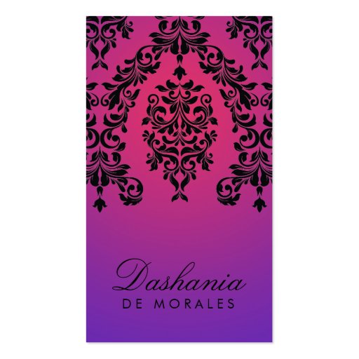 311-Dashing Damask | Purple Radiance Business Cards (front side)