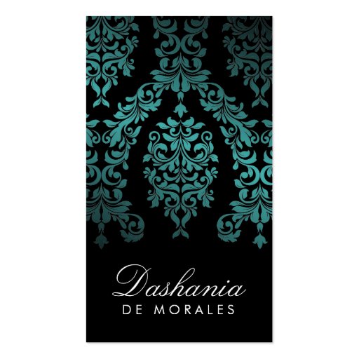 311-Dashing Damask | Sea Garden at Night Business Cards (front side)