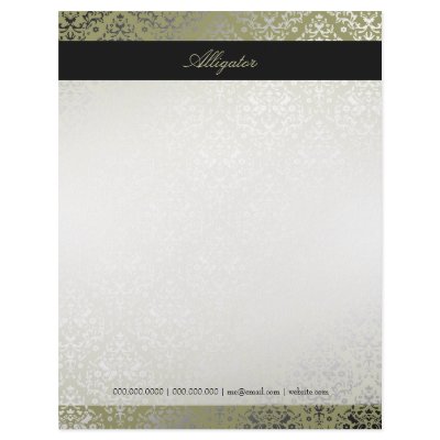 311-Dazzling Damask Alligator Flamingo Letterhead Design by Jill311