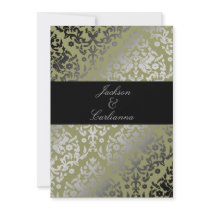 311-Dazzling Damask Alligator Invite invitations