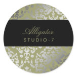 311-Dazzling Damask Alligator Stickers