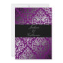311-Dazzling Damask Extraordinary Purple Custom Invitations
