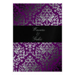 311-Dazzling Damask Extraordinary Purple Custom Invites