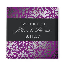 311-Dazzling Damask Extraordinary Purple Fridge Magnet