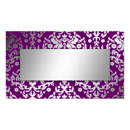 311-Dazzling Damask Extraordinary Purple Name Card Business Card Templates (back side)