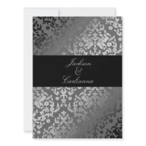 311-Dazzling Damask Gray Storm Invite 5.5x7.5