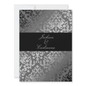 Dazzling-Damask-Gray-Wedding Invite-Invitation