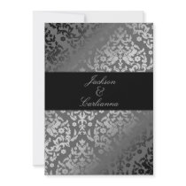 311-Dazzling Damask Gray Storm Invite invitations by Jill311 311-Dazzling Damask Gray Storm Invite invitations
