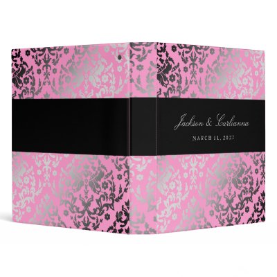 311-Dazzling Damask Pink Flamingo Binder by Jill311