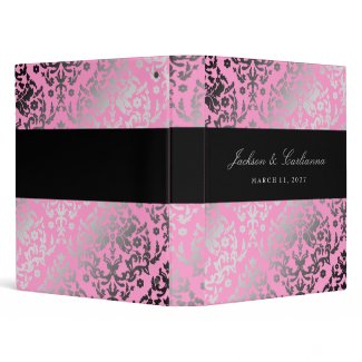 311-Dazzling Damask Pink Flamingo Binder binder