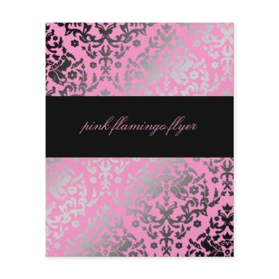 311-Dazzling Damask Pink Flamingo Flyer by Jill311