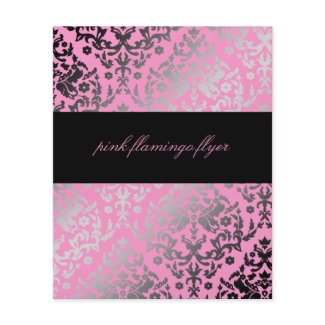 311-Dazzling Damask Pink Flamingo Flyer flyer