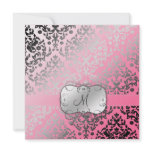 311-Dazzling Damask | Pink Flamingo Personalized Invitation