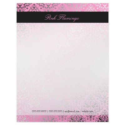 311-Dazzling Damask Pink Flamingo Letterhead by Jill311