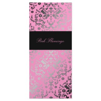 311-Dazzling Damask Pink Flamingo Menu rackcard