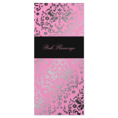 311-Dazzling Damask Pink Flamingo Menu Full Color Rack Card by Jill311