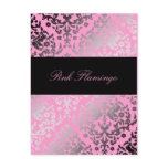 311-Dazzling Damask Pink Flamingo Postcard