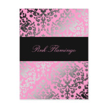 311-Dazzling Damask Pink Flamingo Postcard