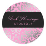 311-Dazzling Damask Pink Flamingo Stickers