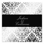 311-Dazzling Damask Polar Bear Personalized Invites