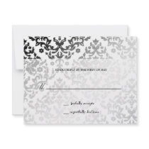 311-Dazzling Damask Polar Bear RSVP invitations