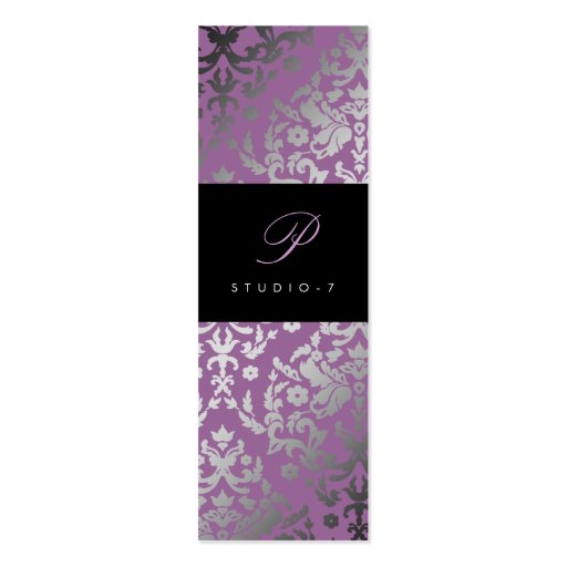 311 Dazzling Damask Purple Plush Gift or Price Tag Business Card Templates (front side)