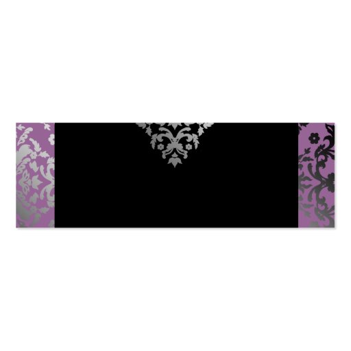 311 Dazzling Damask Purple Plush Gift or Price Tag Business Card Templates (back side)