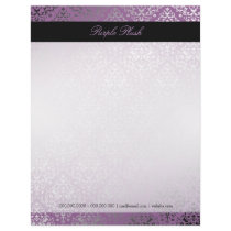 311-Dazzling Damask Purple Plush Letterhead Design