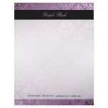 311-Dazzling Damask Purple Plush Letterhead Design